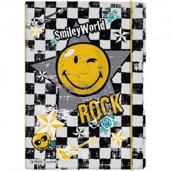 Блокнот HERLITZ SMILEY ROCK, А4, 2 блока:клетка+линейка по 40л., 80g/m²