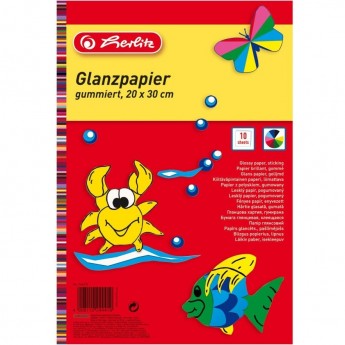 Бумага поделочная HERLITZ, глянцевая, А4, 10 листов