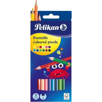 Карандаши шестигранные цветные HERLITZ PELIKAN, 12 цветов, 3 мм