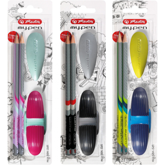 Набор HERLITZ MY.PEN (2 черногрифельных карандаша, ластик, точилка), блистер 11331337